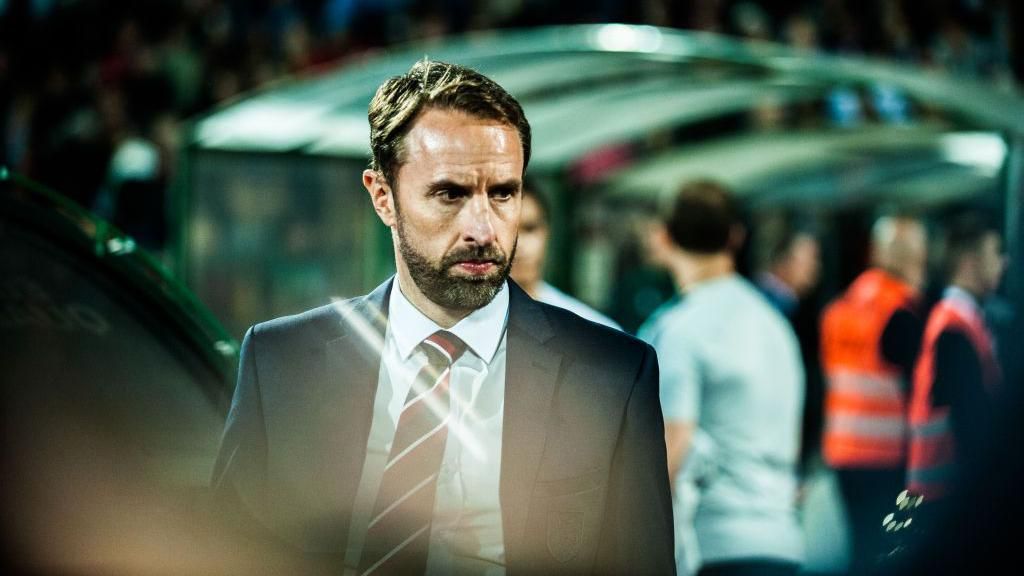 Gareth Southgate looks on