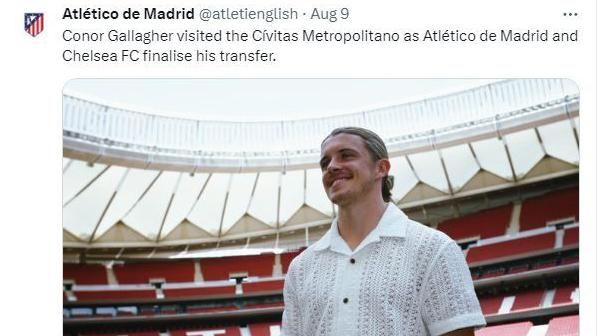 Conor Gallagher at Atletico Madrid's stadium